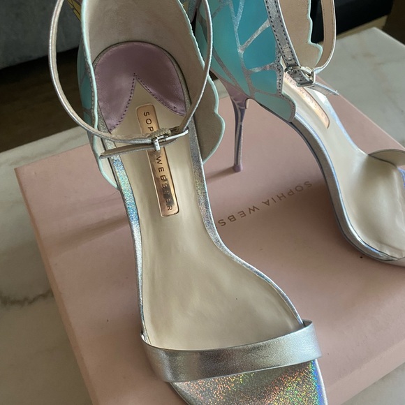 Sophia Webster Pastel Butterfly Heels - Pink and Yellow - Picture 3 of 4